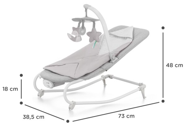 KINDERKRAFT - Dětské vibrující houpátko s melodií FELIO 2 šedá