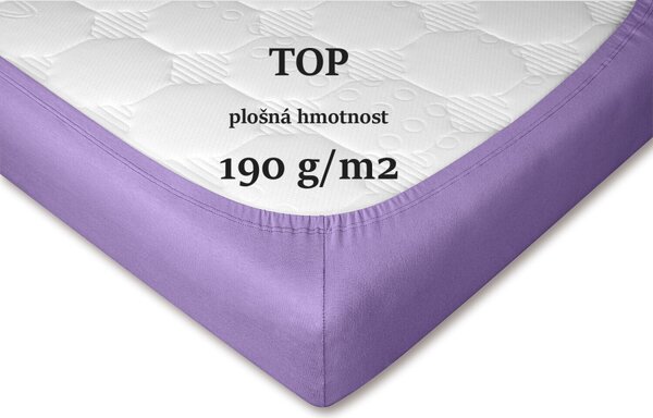 DADKA Jersey prostěradlo fialové Rozměr 90x200x20 jednolůžko