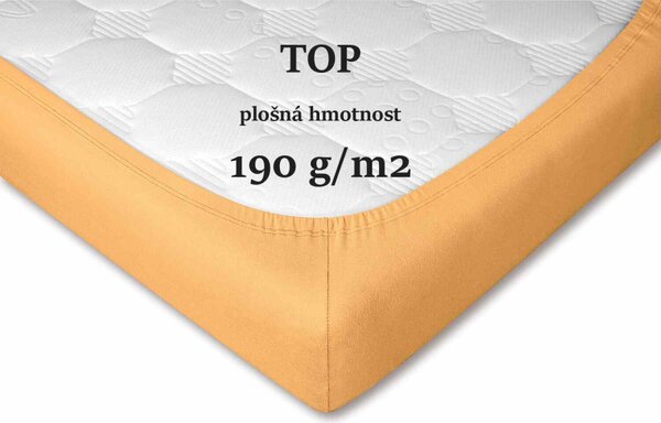 DADKA Jersey prostěradlo okr Rozměr 90x200x20 jednolůžko