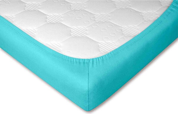 DADKA Jersey prostěradlo světlý tyrkys Rozměr 60x120x10 dětské