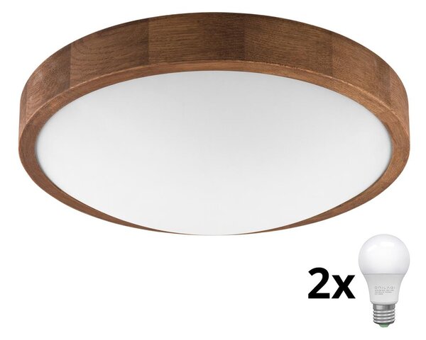 Brilagi - LED Stropní svítidlo CARVALHO SLIM 2xE27/60W/230V dub třešeň pr. 37 cm