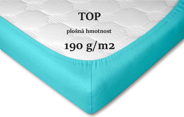 DADKA Jersey prostěradlo světlý tyrkys Rozměr 60x120x10 dětské