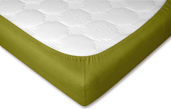 DADKA Jersey prostěradlo oliva Rozměr 90x200x20 jednolůžko