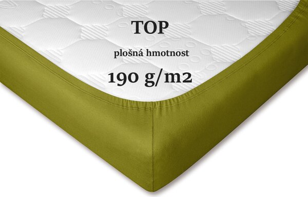 DADKA Jersey prostěradlo oliva Rozměr 90x200x20 jednolůžko