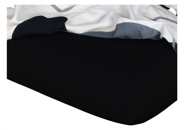 DADKA Jersey prostěradlo černé Rozměr 90x200x20 jednolůžko
