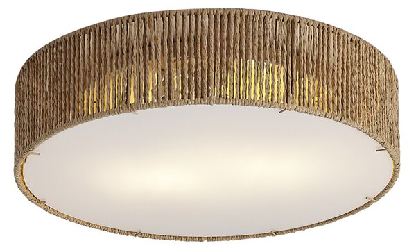 Japandi stropní svítidlo přírodní s stínidlem 38cm 2-světla - Luz