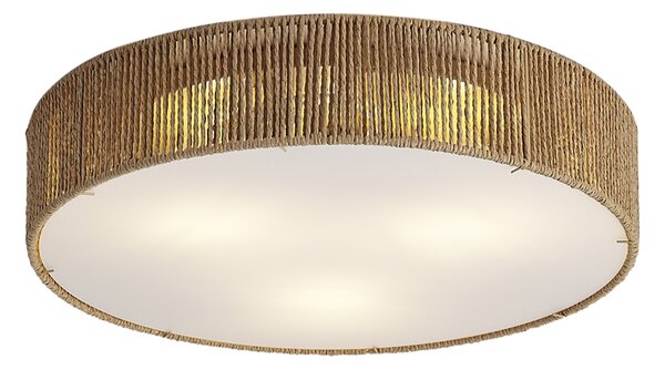 Japandi stropní svítidlo přírodní s stínidlem 46cm 3-světla - Luz