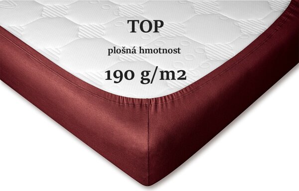 DADKA Jersey prostěradlo bordó Rozměr 90x200x20 jednolůžko