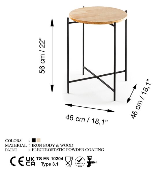 Konferenční stolek Museli 6 (černá + přírodní)