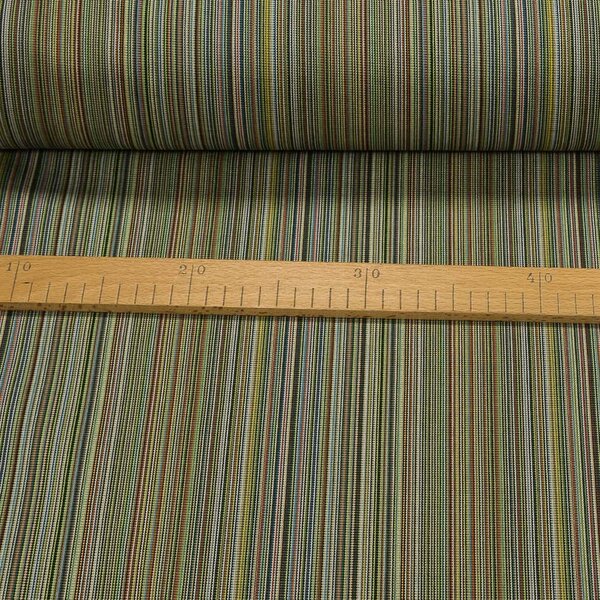 Potahové akrylové plátno (dralon, teflon) na zahradní nábytek, tenký zelený proužek, š.160cm (látka v metráži)