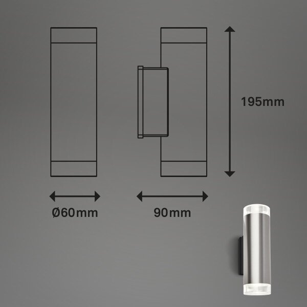 Brilo - LED Venkovní nástěnné svítidlo 2xGU10/4,7W/230V IP44 4000K matný chrom