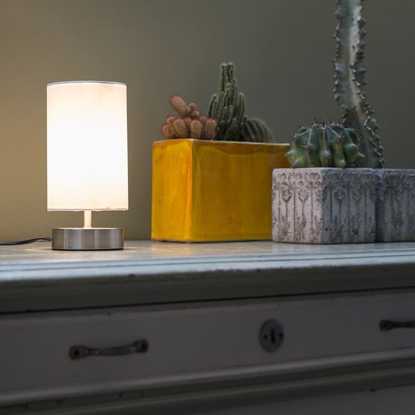 Moderní stolní lampa bílá kulatá 12 cm - Milo 2