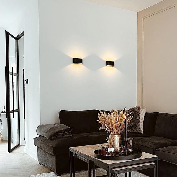 Chytrá nástěnná lampa černá 24 cm vč. 2x WiFi G9 - Otan
