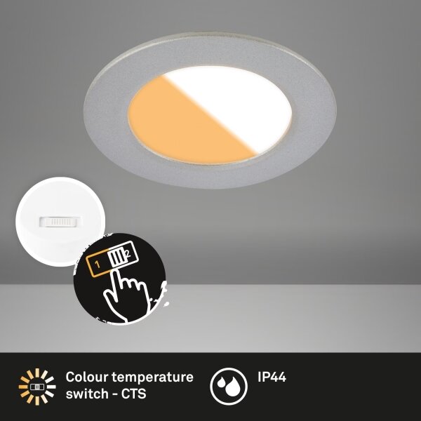 Brilo - SADA 3x LED Koupelnové podhledové svítidlo LED/4W/230V IP44 stříbrná