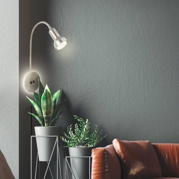 Briloner 2178012 - LED Nástěnná flexibilní lampa 1xE14/10W/230V + LED/3W chrom