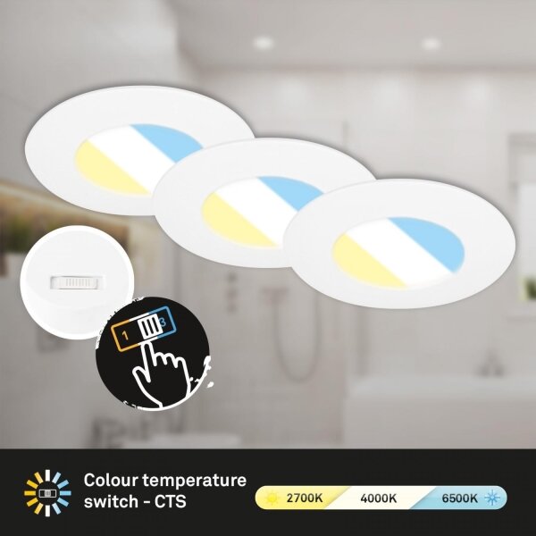 Briloner 7598036 -SADA 3x LED Koupelnové podh. svítidlo LED/4,9W/230V IP44 bílá