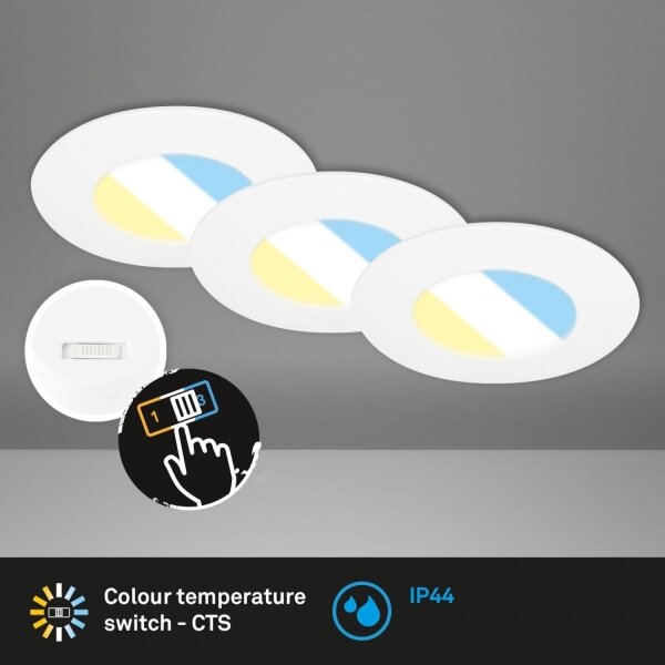 Briloner 7598036 -SADA 3x LED Koupelnové podh. svítidlo LED/4,9W/230V IP44 bílá