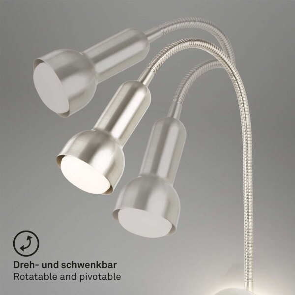 Briloner 2178012 - LED Nástěnná flexibilní lampa 1xE14/10W/230V + LED/3W chrom