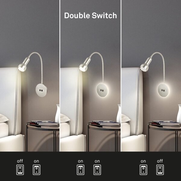Briloner 2178012 - LED Nástěnná flexibilní lampa 1xE14/10W/230V + LED/3W chrom