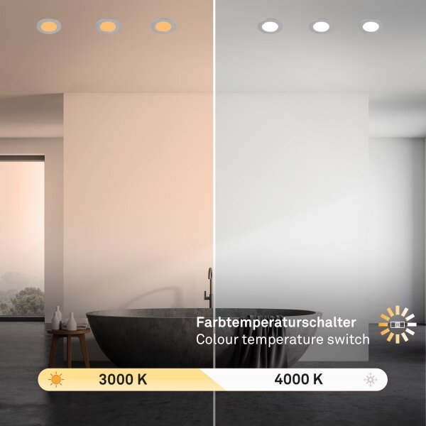 Brilo - SADA 3x LED Koupelnové podhledové svítidlo LED/4W/230V IP44 stříbrná