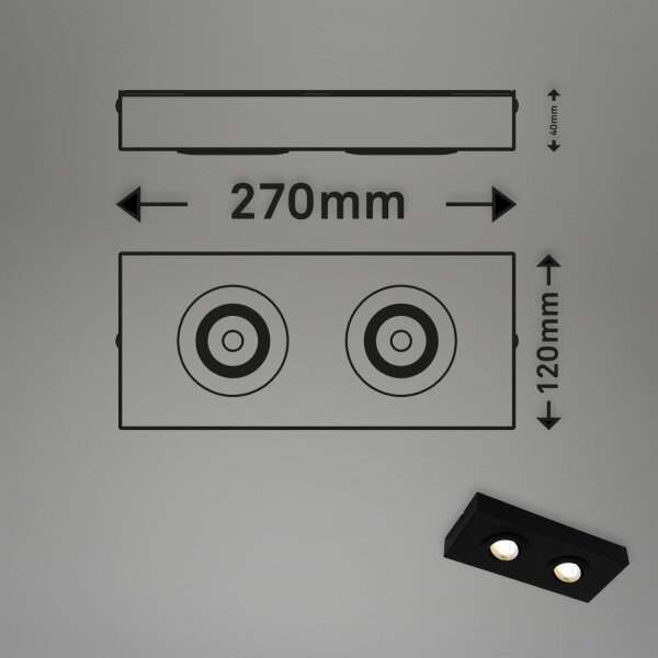 Briloner 3996025 - LED Bodové svítidlo CTS 2xLED/4W/230V 2700/4000K černá