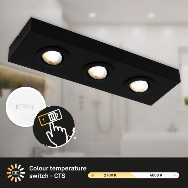 Briloner 3996035 - LED Bodové svítidlo CTS 3xLED/4W/230V 2700/4000K černá