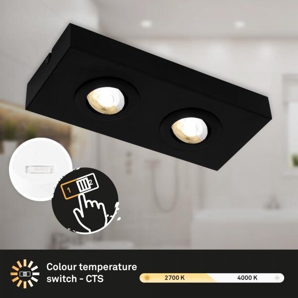 Briloner 3996025 - LED Bodové svítidlo CTS 2xLED/4W/230V 2700/4000K černá