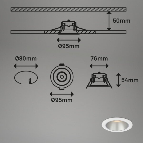 Briloner 7041-036 - SADA 3x LED Koupelnové podh. svítidlo LED/4,9W/230V bílá