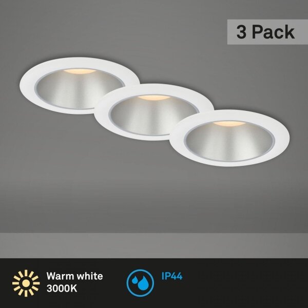 Briloner 7041-036 - SADA 3x LED Koupelnové podh. svítidlo LED/4,9W/230V bílá