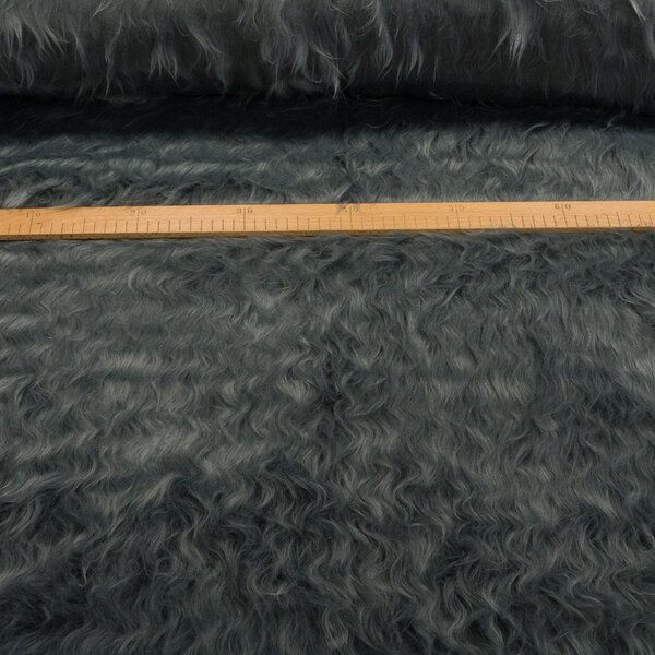 Plyš PELO LARGO 1001 DLOUHÝ CHLUP, šedozelený, šíře 160cm (metráž)