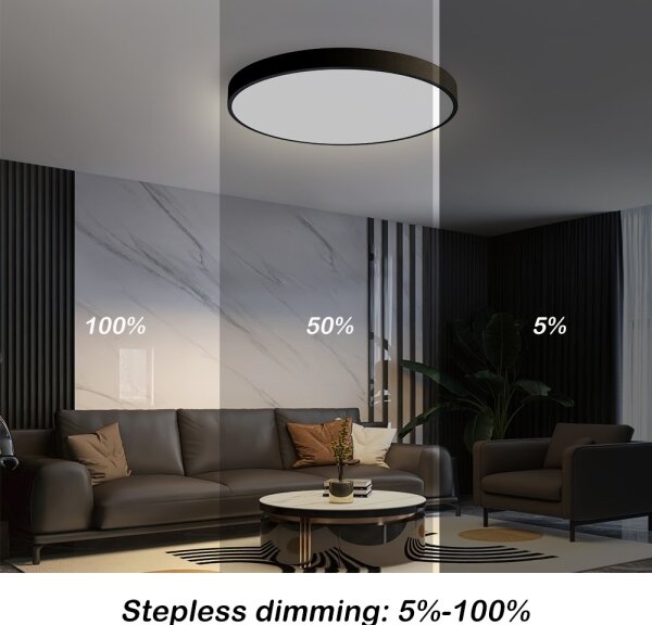 Immax NEO 07249L-LED Stmívatelné svítidlo SEMPLICI 48W/230V Wi-Fi Tuya černá+ DO