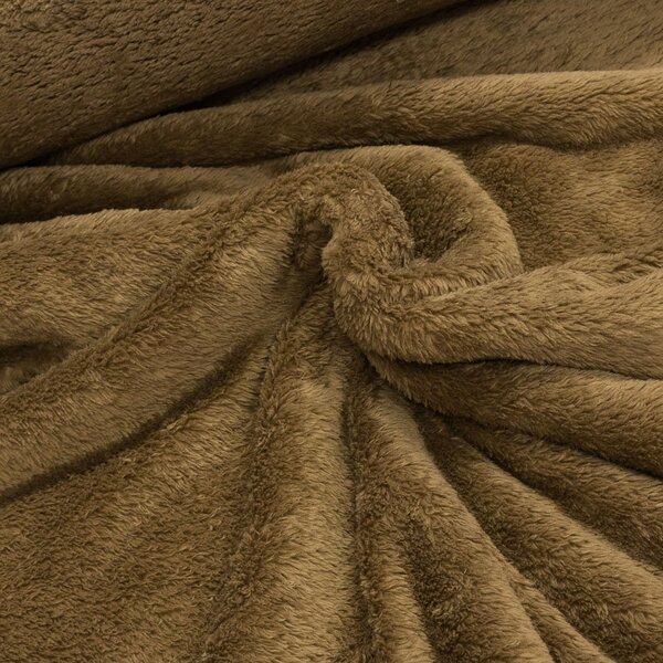 Mikroplyš / coral fleece 577 jednobarevná hnědá, š.160cm (látka v metráži)
