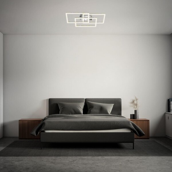 Brilo - LED Stmívatelné stropní svítidlo FRAME LED/57W/230V 3000K matný chrom