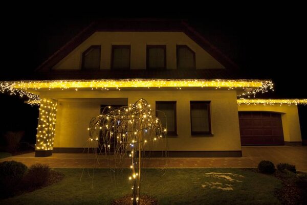 DECOLED LED světelná sada na dům, 9+1 zdarma, teple bílá s Flash, bílý kabel, Easy Fix, IP67