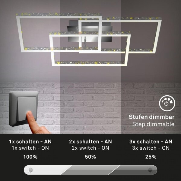 Brilo - LED Stmívatelné stropní svítidlo FRAME LED/57W/230V 3000K matný chrom