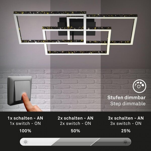 Brilo - LED Stmívatelné stropní svítidlo FRAME LED/57W/230V 3000K černá