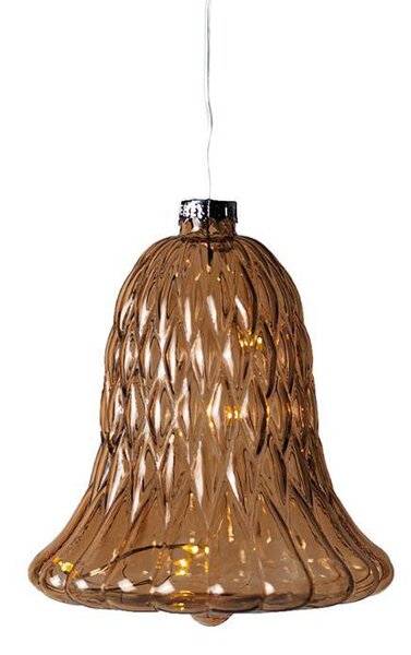 SIRIUS LED skleněný zvonek, hnědý, 9 cm