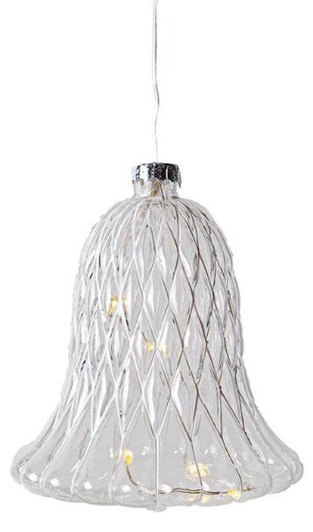SIRIUS LED skleněný zvonek, čirý, Ø 9 × 10 cm, 5 diod, IP20 interiér, 1× AAA