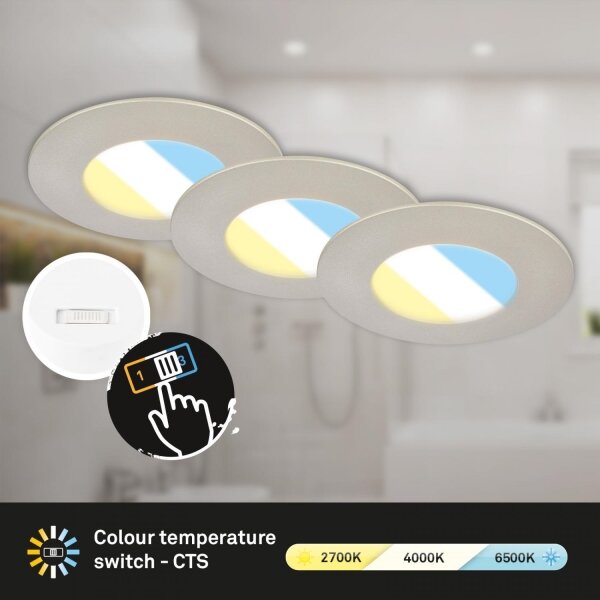 Briloner 7598032 -SADA 3x LED Koupelnové podh. svítidlo LED/4,9W/230V IP44 chrom