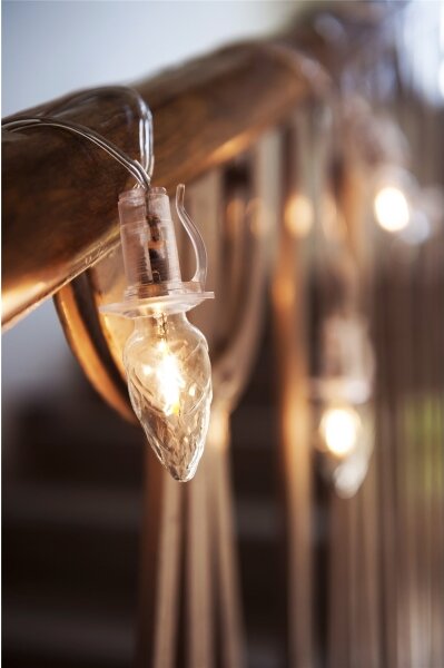 Rozšiřovací LED venkovní řetěz CONE FILAMENT 20xE10 14m čirá/teplá bílá IP44