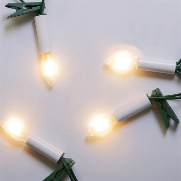 Rozšiřovací LED venkovní řetěz FELICIA FILAMENT 20xE10 14m bílá/teplá bílá IP44