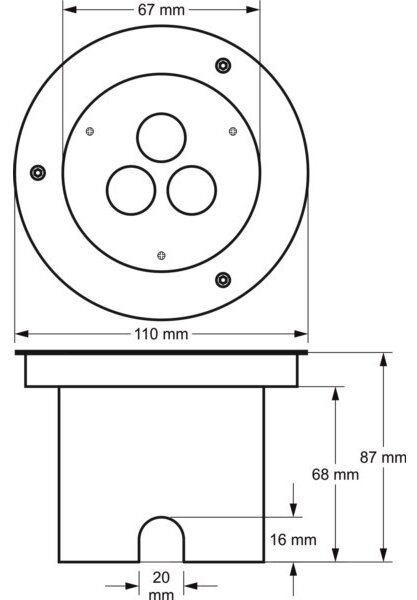 LED Venkovní nájezdové svítidlo SIBAR 3xLED/1W/230V IP67 4000K