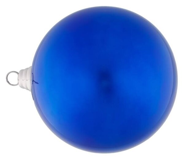 DECOLED Velká vánoční koule 20 cm, modrá lesklá, UV, plastová, venkovní