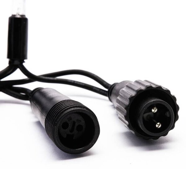 DECOLED Easy Fix LED světelný řetěz, 100 m, venkovní teple bílá, 400 MEGA LED, černý kabel, IP67, cívka