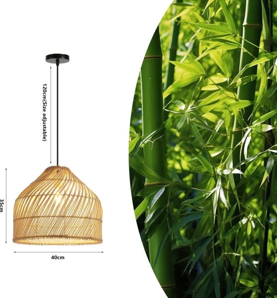 Immax 08264L - Lustr na lanku PELO 1xE27/40W/230V pr. 40 cm ratan