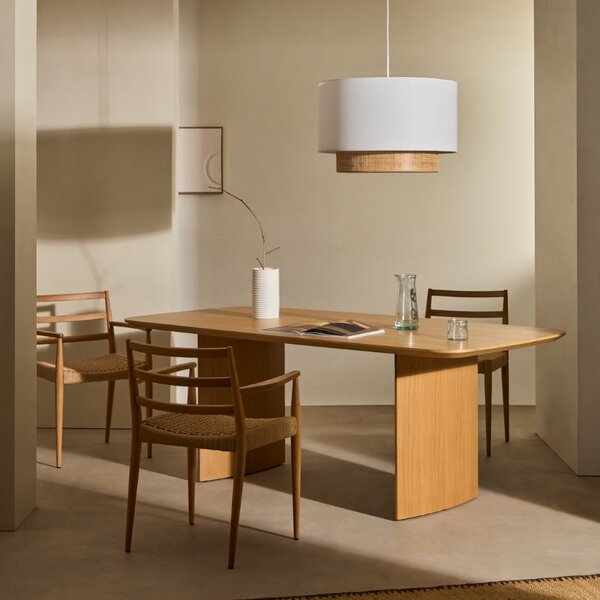 Bílé stínidlo Kave Home Erna 60 cm