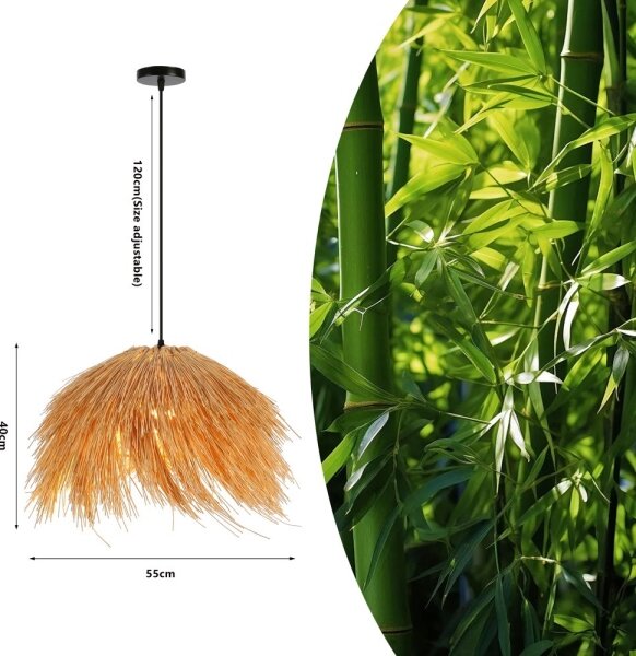 Immax 08272L - Lustr na lanku NATURALEZA 1xE27/40W/230V pr. 55 cm ratan