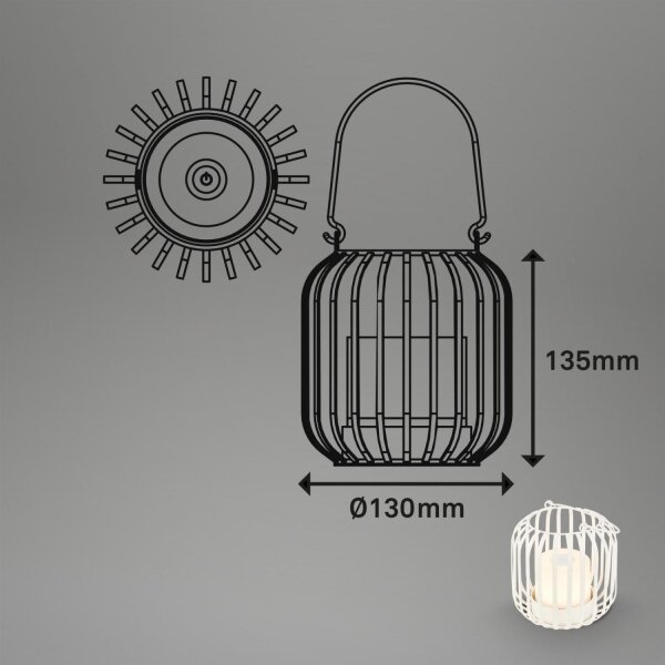 Brilo - LED Stmívatelná nabíjecí stolní lampa LED/2W/5V IP44 bílá