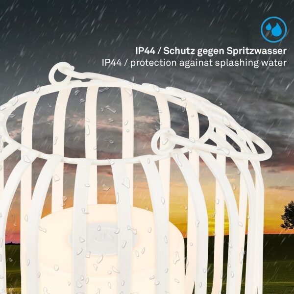 Brilo - LED Stmívatelná nabíjecí stolní lampa LED/2W/5V IP44 bílá