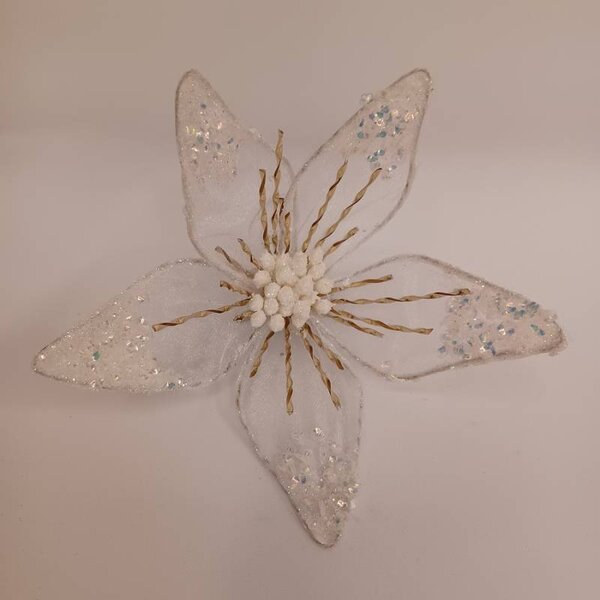 DECOLED Dekorace umělý květ 20 cm, bílá